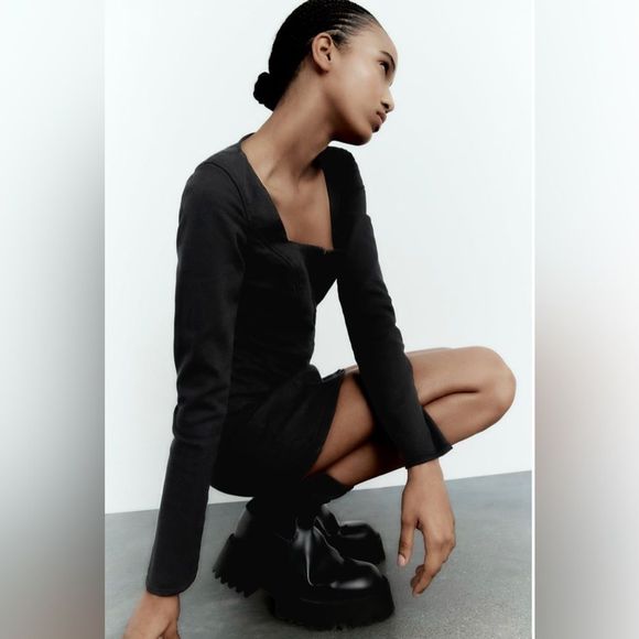 NWT ZARA DENIM DRESS - Picture 5 of 9